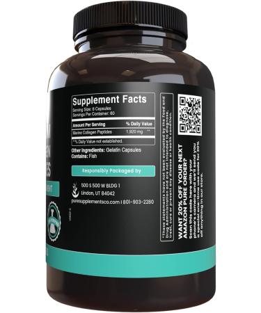 PURE ORIGINAL INGREDIENTS Marine Collagen (365 Capsules) No Magnesium Or Rice Fillers Always Pure Lab Verified - Buy Online on GoSupps.com