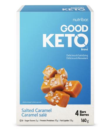 Nutribar Good Keto Bars Salted Caramel High Protein Low Sugar High Fibre Keto Friendly 4-count