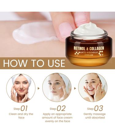 Retinol and Collagen Moisturizer Niacinamide Face Cream for Women with Hyaluronic Acid & Caffeine Improves Skin Elasticity Repairs Barrier Anti Aging Reduces Wrinkles Improves Firmness 1.764oz - Buy Online on GoSupps.com