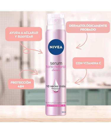 NIVEA Extra Lightening Deodorant Spray - 48h Antiperspirant Serum for Brightening Skin | International Shipping Available - Buy Online on GoSupps.com