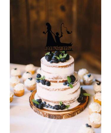 TzTwodcaz Fishing Wedding Cake Topper Funny Mr&Mrs Cake Topper Gift for a Wedding/Bridal Shower/Anniversary Party (Fishing) - Buy Online on GoSupps.com