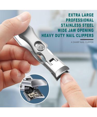 Lux German Grip Nail Clippers - Ultra Sharp Stainless Toe Nail Clippers for Thick Nails - Portable & Efficient Nail Care for Men & Women - Silver - Buy Online on GoSupps.com