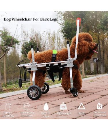 Dog Wheelchair Dog Wheelchair for Back Legs Adjustable 4 Wheel Pet Wheelchair with Handle for Small and Medium Sized Cats/Dogs Walk Tool Cart Portable XX-Small - Buy Online on GoSupps.com