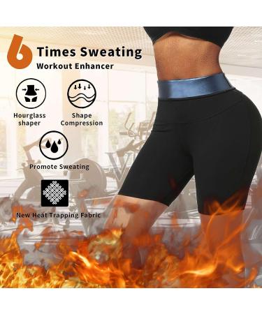 Dark Blue Sauna Sweat Shorts L/XL - Compression Workout Waist Trainer for Thighs & Tummy Control - Buy Online on GoSupps.com
