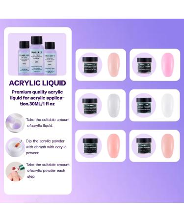 6 Colour Acrylic Nail Set with Electric Cutter & UV Lamp - Gel Nails Starter Kit for Nail Art - Pink - Buy Online on GoSupps.com