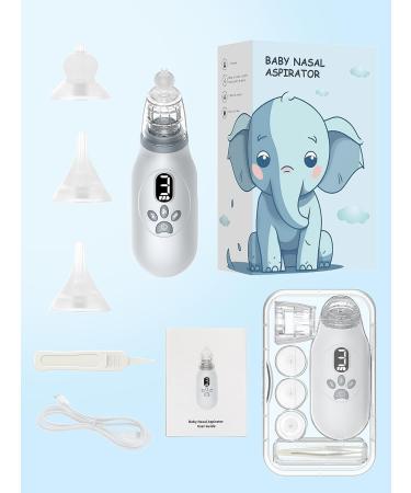 Tinyimi Grey Baby Nasal Aspirator - Electric Nose Cleaner with 3 Suction Levels, 3 Silicone Tips, Music & Light Function - Includes Storage Box for Easy Use - Buy Online on GoSupps.com