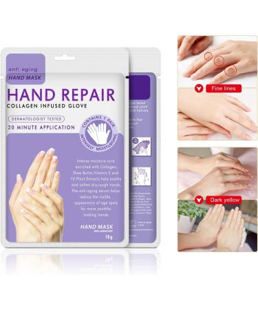 3 Pairs Moisturizing Gloves for Dry, Aging Hands - Infused with Collagen, Vitamins & Plant Extracts - Intense Skin Repair & Nutrition - 6 Count - Buy Online on GoSupps.com