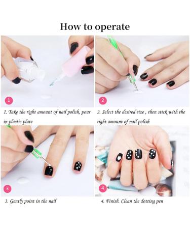 Nail Art Dotting Tool Set - 5pcs Double Sided Nail Dotting Pen for Stunning Nail Decoration & Marbling | International Shipping Available - Buy Online on GoSupps.com