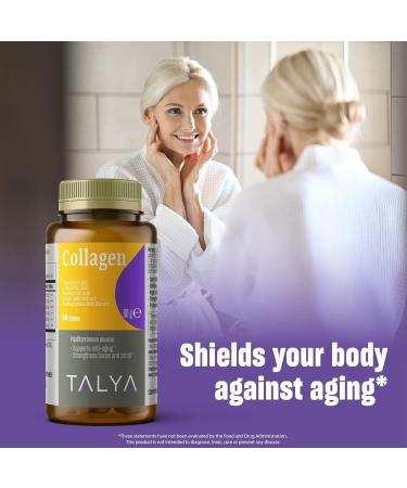 TALYA Collagen Pills with Hyaluronic Acid + Vitamin C | Hydrolyzed Collagen for Women & Men | Hair Skin and Nails | Non-GMO | 60 Capsules - Buy Online on GoSupps.com