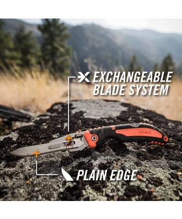 Gerber Gear Vital Pocket Folding Hunting Knife | Exchangeable Blade | Orange/Black - Buy Online on GoSupps.com
