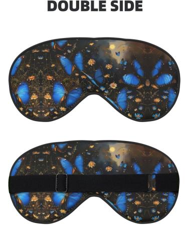Buy Blue Butterflies Sleep Mask | Adjustable Breathable & Fashionable Eye Mask for Comfortable Sleep - International Shipping Available - Buy Online on GoSupps.com