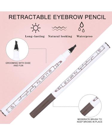 VILLCASE Crayons Sourcils Liquides Waterproof 2 Pi ces Quatre Pointes Effet Naturel pour Femmes Maquillage des Yeux Marron Ch taigne - Buy Online on GoSupps.com