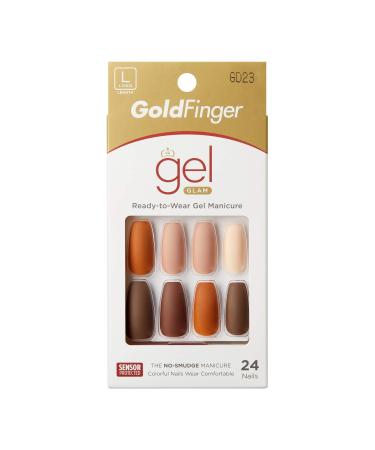 Halloween Nails GoldFinger Full Cover Nails Press On Nails Gel Glam Design Nails Long Length GD23 - Buy Online on GoSupps.com