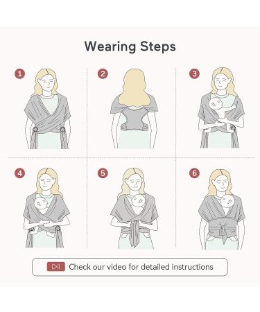 Momcozy Baby Wrap Carrier Sling - Adjustable Infant Carrier for Newborn to 50 lbs, Black - Buy Online on GoSupps.com