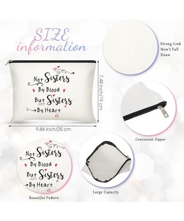 Sister Christmas Gift Set - 6 Pieces, 12oz Wine Tumblers, Makeup Bags & Keychains - Perfect Christmas/Birthday Present for Women, BFFs - Not Sisters by Blood But Sisters by Heart - with Gift Box - Buy Online on GoSupps.com