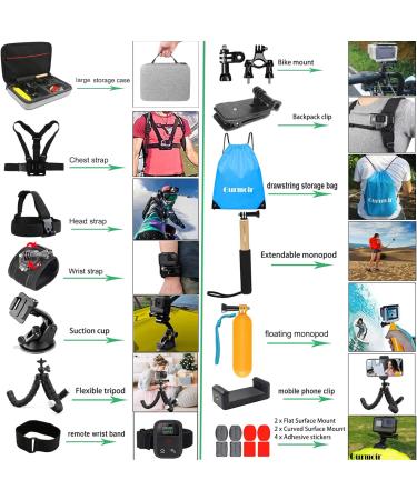 Gurmoir Large Carrying Case Kit for GoPro Hero 11-5, Insta360, AKASO, DJI Osmo - Action Camera Accessories Bundle for Ultimate Protection and Portability - Buy Online on GoSupps.com