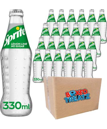 Sprite Zero Sugar 330ml Glass Bottle Sprite Lemon & Lime In Glass Fresh Tasting Drink With No Sugar Or Calories 330ml x 24 Boxed Treatz