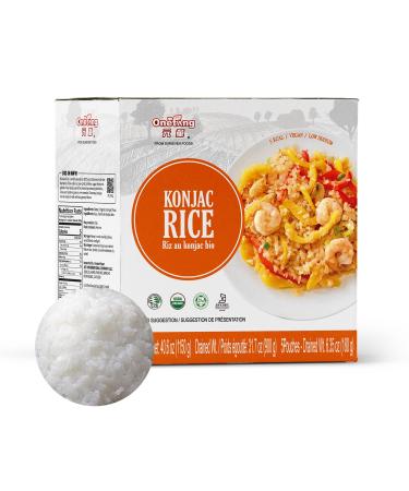 ONETANG Organic Shirataki Konjac Rice Pasta 5 Pack - Vegan, Low Calorie, Gluten Free, Keto Friendly - 40.6 Oz - Buy Online on GoSupps.com