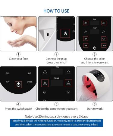 LIARTY 7 Color LED Face Light Therapy Mask PDT Portable Photon Therapy Mask Skin Rejuvenation LED Mask Skin Tightening Facial Mask for Blackhead Spot Redness Wrinkle Anti-Aging 7 Color Led Light Therapy - Buy Online on GoSupps.com
