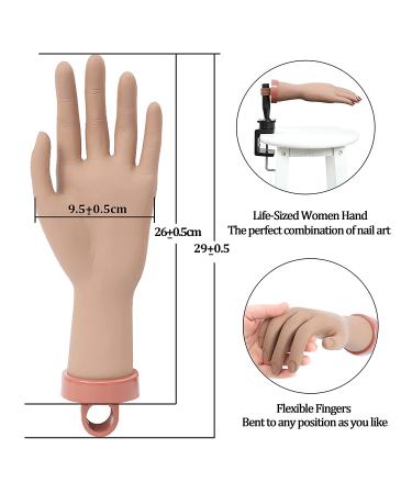 Nail Practice Handd for Acrylic Nail Kit Nail Mannequin Hand Fake Hand for Fake Nails Practice Hand and C-Clamp Holder Acrylic Nail Training Hand (Dark Hand) 3 - Buy Online on GoSupps.com