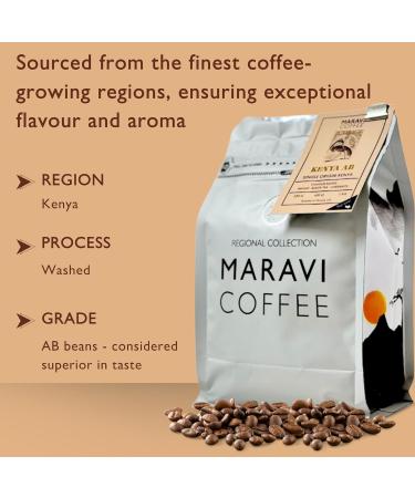 Maravi Speciality Coffee - Kenya AB Arabica Coffee - Whole Bean Coffee - Medium Roast - Black Tea & Currants Notes - 400g Whole Bean 400 g (Pack of 1) - Buy Online on GoSupps.com