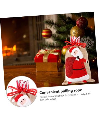 Healeved 2 Pcs Christmas Storage Bag Candy Bags Christmas Burlap Bags Candy Drawstring Bag Christmas Bag 30X18CM As Shown - Buy Online on GoSupps.com