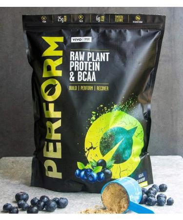Vivo Life Perform - Vegan Protein Powder with BCAA | Gluten-Free Natural Superfoods & Punjab Salt | Acai & Blueberry Flavor (988g) - International Shipping Available - Buy Online on GoSupps.com