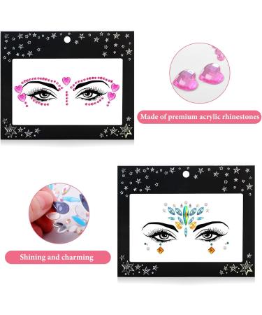 21 Sets Mermaid Face Jewels - Rhinestone Face Gems & Eye Stickers for Festivals Rave and Carnival | Perfect Party Accessories - Buy Online on GoSupps.com