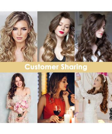 3 Barrel Hair Waver Curling Iron | 25mm Mermaid Curler with 2 Temperature Control | Quick Heating Styling Tool for Long Short Hair | Includes Heat-Resistant Gloves | Gold - Buy Online on GoSupps.com