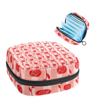 Women's bonds storage pockets Stillpad holder roses striped portable period kit bag feminine product bag for women girls color2