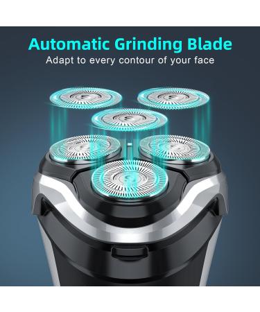 SweetLF Electric Razor for Men Upgraded Mens Electric Shaver IPX7 Waterproof Wet and Dry Shaver with Retractable Beard Trimmer LED Display 60Mins Fast Charging(Plus 3 Blades + 1 Charger) Dark Black - Buy Online on GoSupps.com