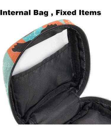 Menstruation Pad Bag with Zipper - Stylish Women's Napkin & Tampon Collection Bag | Fox Drinks Coffee - Color 2 - Buy Online on GoSupps.com