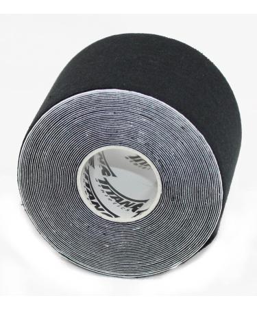 Titan Athletics Kinesiology Tape - 3 Rolls I Uncut I Premium Quality I Ideal Support for Joints & Muscles (2 in x 16.4 ft per roll) - Stretchable, Breathable, Hypoallergenic - 3 Pack Black - Buy Online on GoSupps.com
