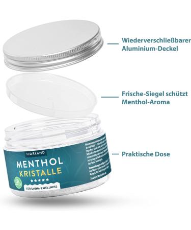 Fjorland Menthol Crystals 100g - Premium Sauna Infusions | 100% Natural Ingredients | Re-Lockable Can - International Shipping Available - Buy Online on GoSupps.com