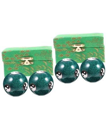 Gleavi 4 piece of health massage handball massage Chinese balls Stress balls for adult stress ball hand massage ball massage balls for the hands manual handbook metal baoding tools