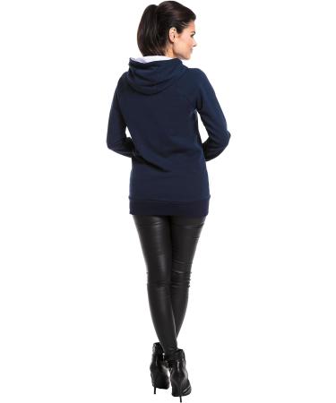 Zeta Ville Maternity Nursing Hoodie Sweatshirt with Zippers - Navy Blue - Buy Online on GoSupps.com
