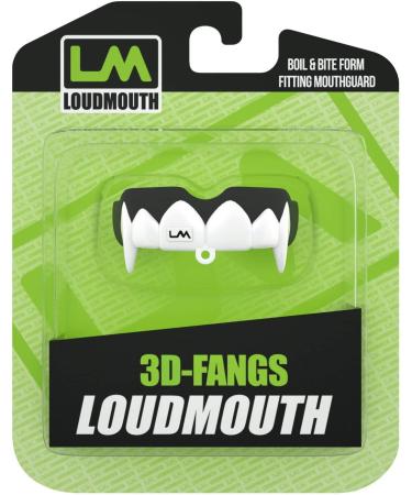 Loudmouth 3D Vampire Fangs Mouth Guard - Adult & Youth Sports Mouthguard (Black/White) | Boil & Bite for Football, Basketball, MMA & More - Buy Online on GoSupps.com