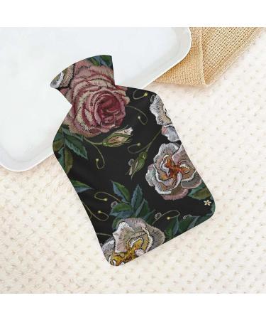 Vintage Flower Hot Water Bottle with Plush Cover - Hand Warmer for Adults & Kids | 26.5x15.3cm - International Shipping Available - Buy Online on GoSupps.com