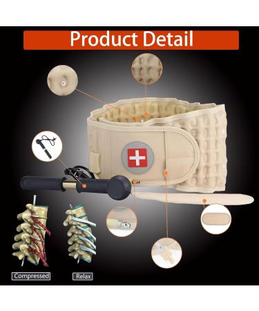 GearUp Decompression Back Belt | Lumbar Support for Lower Back Pain Relief (29-49 Waist) - Ideal for Men & Women - Buy Online on GoSupps.com