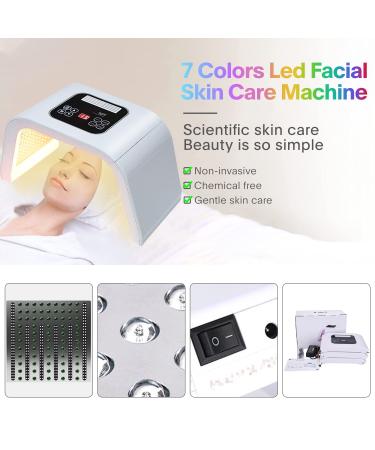 7-in-1 Color LED Face Mask Light Therapy for Skin Rejuvenation - At-Home SPA Facial Equipment in White - Buy Online on GoSupps.com