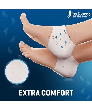 Silicone Heel Protectors - Fast Heel Pain Relief for Plantar Fasciitis - 2 Pair Silicone Socks Heel Pads - Buy Online on GoSupps.com