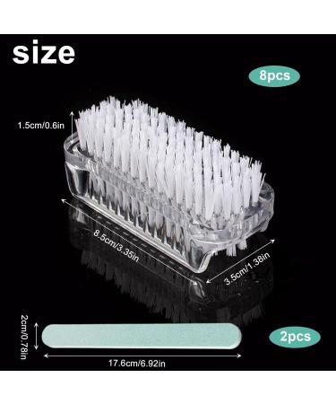 Jortmrd 8-Piece Double-Sided Hand Brush Set Nail Brush & Hard Bristle Cleaning Brushes with 2 Nail Files for Fingernails & Sinks Ideal for Home & Bathroom Use - Buy Online on GoSupps.com