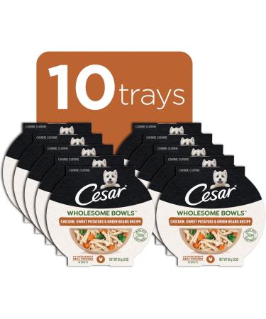CESAR Wholesome Bowls Wet Dog Food Chicken Sweet Potato & Green Beans 85g Pack of 10 Chicken Sweet Potato & Green Beans 85 g (Pack of 10) - Buy Online on GoSupps.com