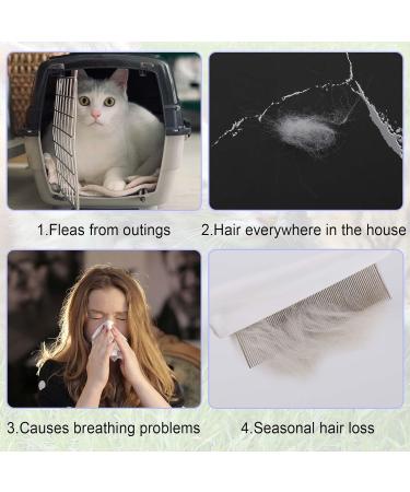 4 Pieces Animal Hair Comb Set - Magical Pet Flea Comb for Cats - Multi-functional Tear Stain & Fur Removal Tool - Buy Online on GoSupps.com