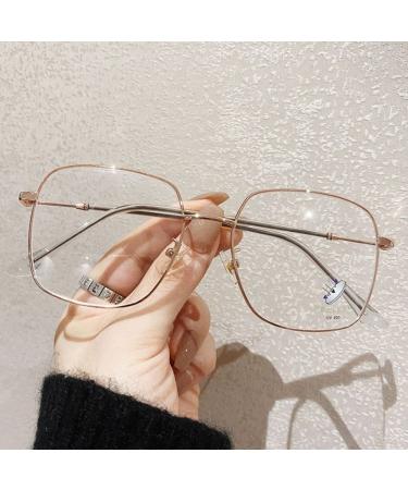 HomeSoGood Oversized Square Blue Light Blocking Glasses Retro Metal Frame Glasses Computer Gaming Glasses for Women Men Eye Accessories