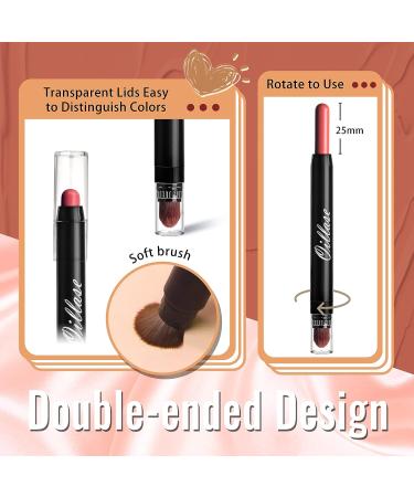 12 PCS Waterproof Glitter Eyeshadow Stick Set with Primer Base - Pink - Smudge Proof Eyeshadow Pen with Soft Brush - Shimmer and Matte Eye Shadow Makeup Pencil Crayon - Buy Online on GoSupps.com