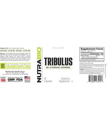 NutraBio Tribulus Terrestris Extract Supplement 500mg - Tribulus Terrestris for Men and Women- Natural Vitality Booster 90 Capsules - Buy Online on GoSupps.com