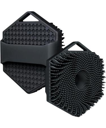 Buy Hexagonal Silicone Scalp Brush | Shampoo Massage Brush for Adults Kids & Children - Black - Buy Online on GoSupps.com