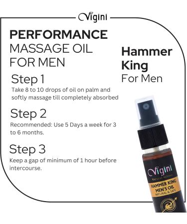 Hammer King Warming Massage Oil - All Natural & Edible Paraben-Free for Men | Sensual Essential Oil for Intimate Massage - 30ml - Buy Online on GoSupps.com