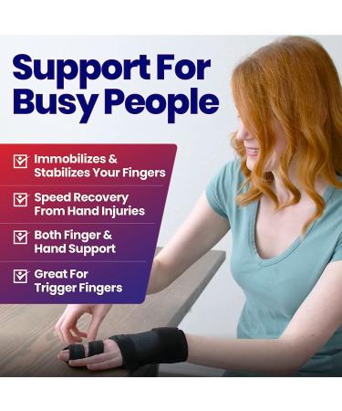 Trigger Finger Splint Brace for Two or Three Fingers - Support for Broken Fingers, Contractures, Arthritis, Tendonitis, Mallet Fingers, Metacarpal Fractures - Right Hand, Small/Medium Size - Buy Online on GoSupps.com